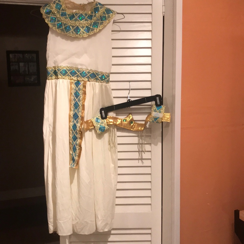 cleopatra dress neck sash headdress wristlets
